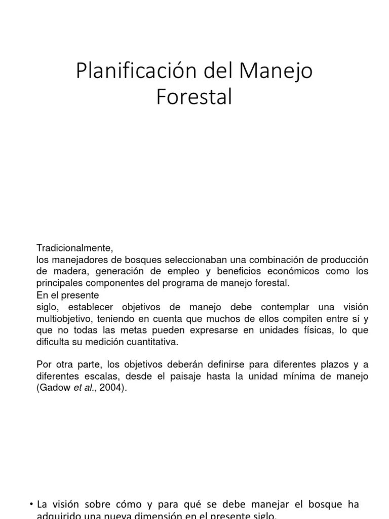 4 Planificacion Del Manejo Forestal | Descargar Gratis PDF | Los Bosques | Entorno Natural