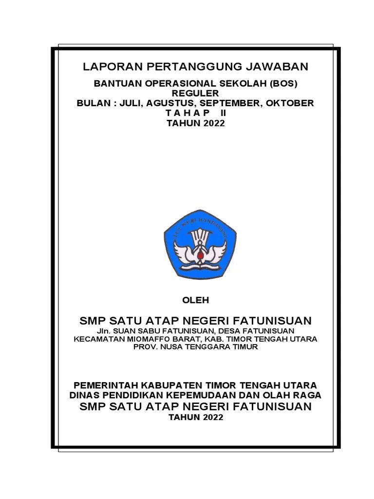 Cover Laporan Pertanggung Jawaban Bos | PDF