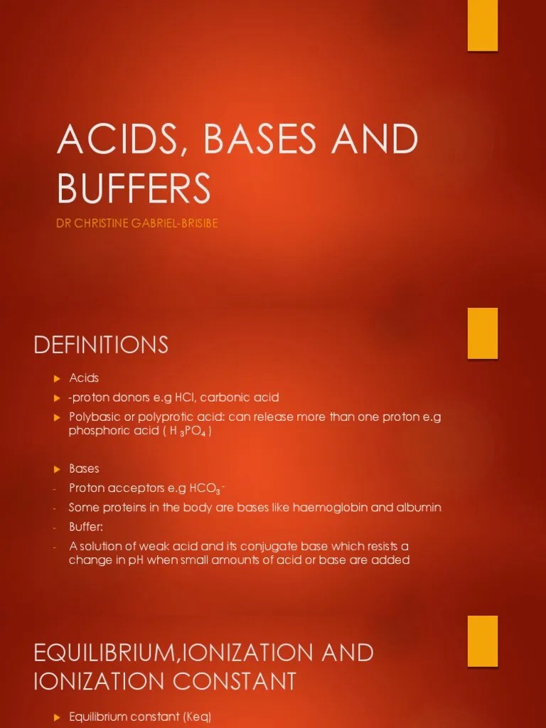 Acids, Bases And Buffers | PDF | Buffer Solution | Acid