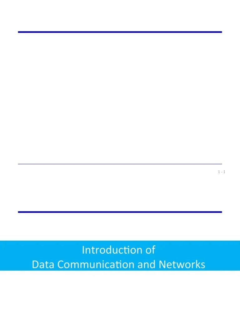 DCN - 1 - Introduction Of Data Communication And Networks (Autosaved ...