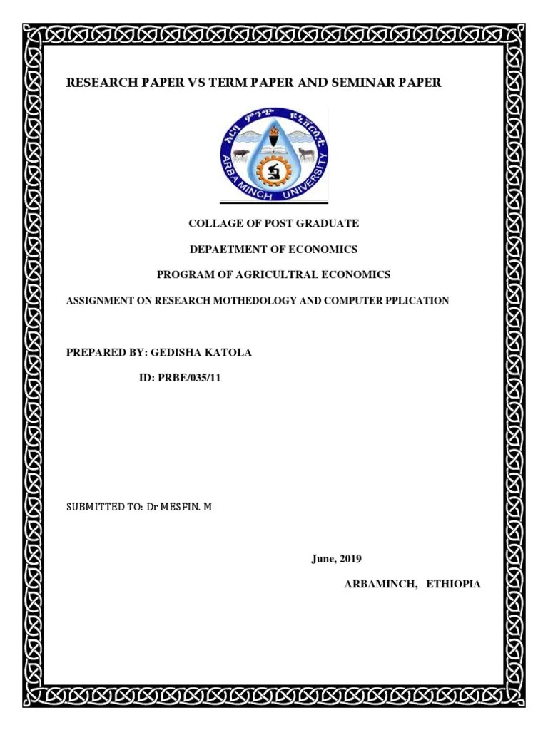 Research Paper VS Term Paper And Seminar Paper | PDF | Academic ...