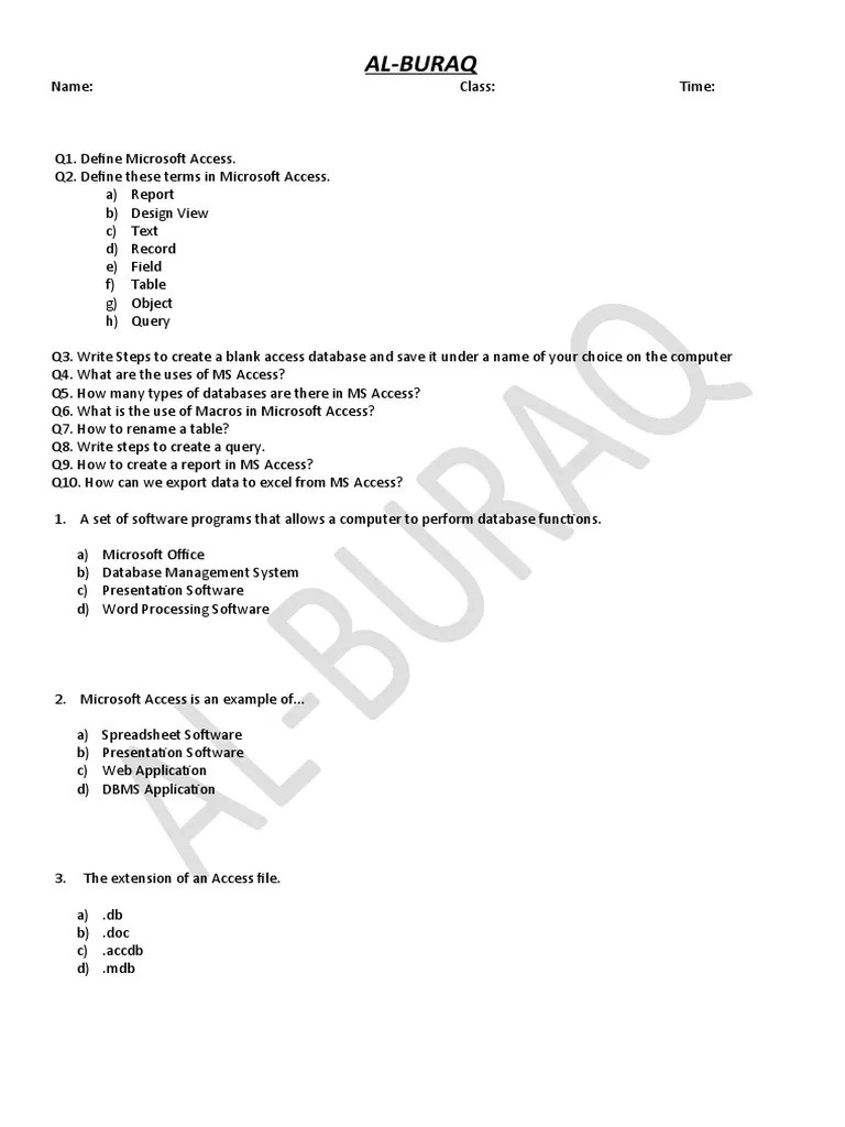 Access Test | PDF | Microsoft Access | Databases