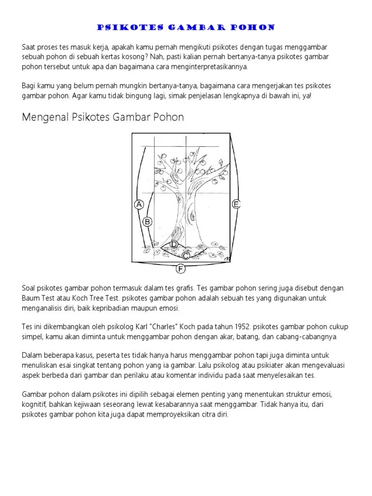 Psikotes Gambar Pohon | PDF