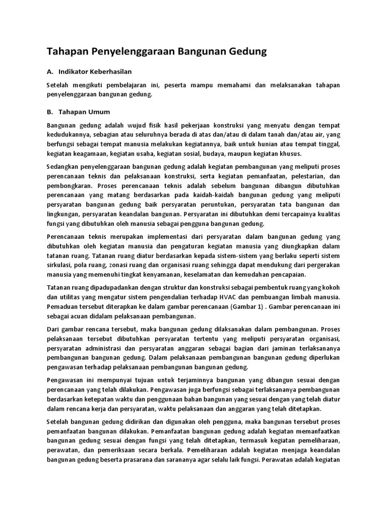 Tahapan Penyelenggaraan Bangunan Gedung | PDF