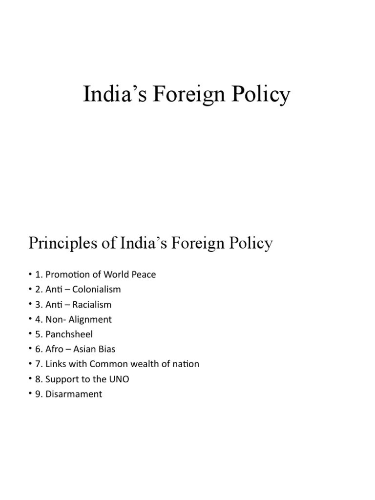 India's Foreign Policy - Objectives And Principles | PDF | Non Aligned ...