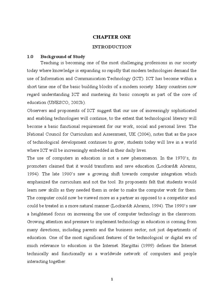 Effect Of ICT On Students Of Tertiary Institutions | Download Free PDF ...