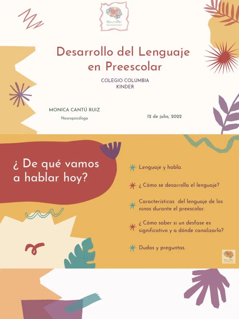 Desarrollo Del Lenguaje En Preescolar | PDF | Aquisición De Idioma | Habla