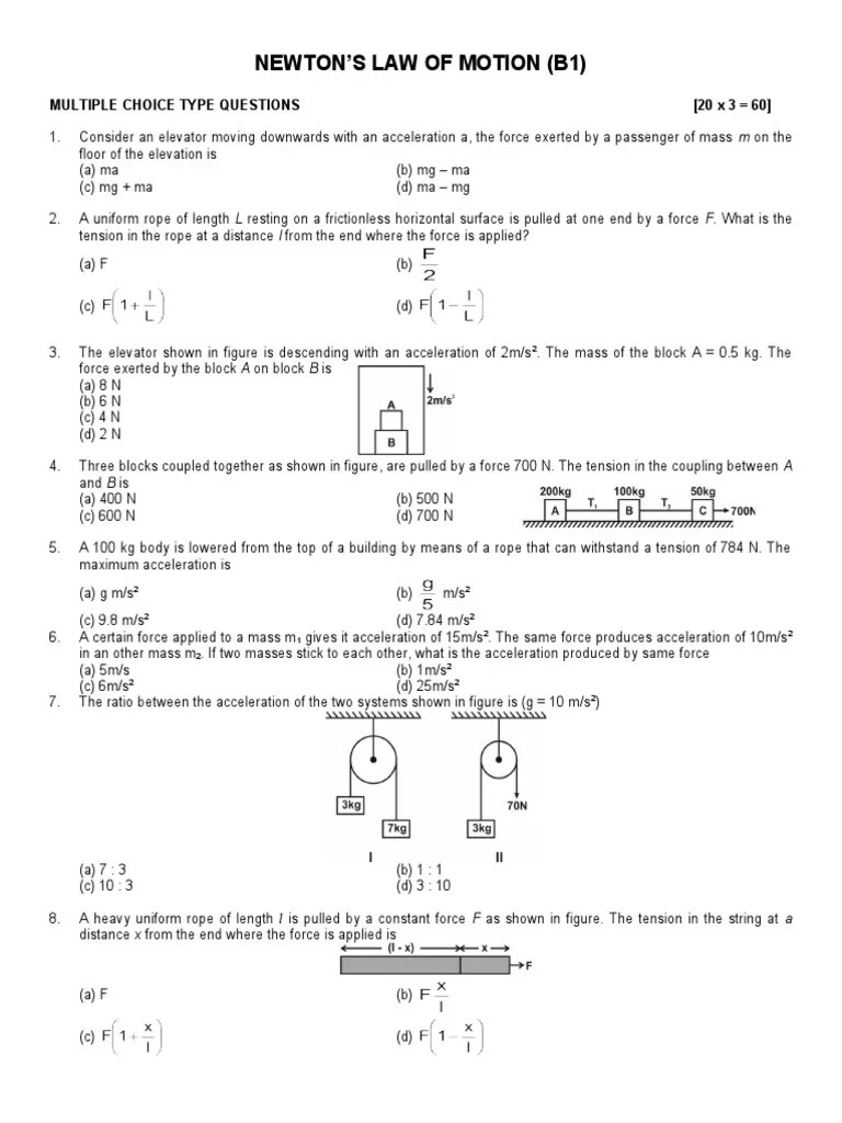 Newton's Law Of Motion-2 | PDF | Force | Tension (Physics)