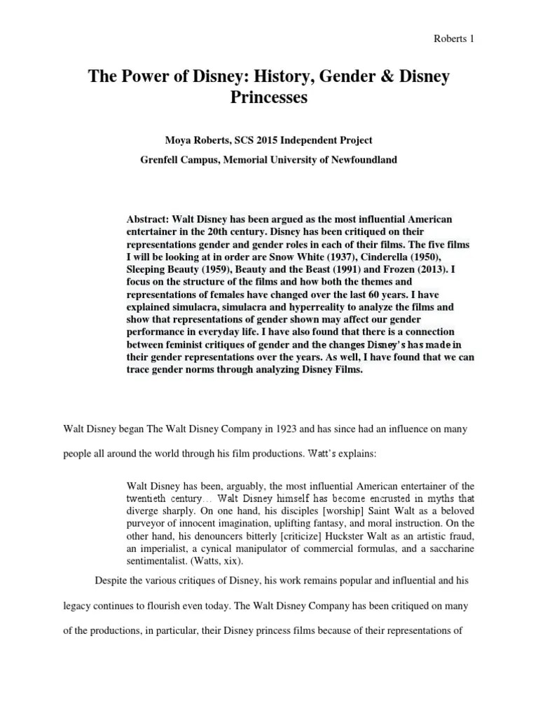 The Power Of Disney History, Gender & Disney Princesses Maya Roberts ...