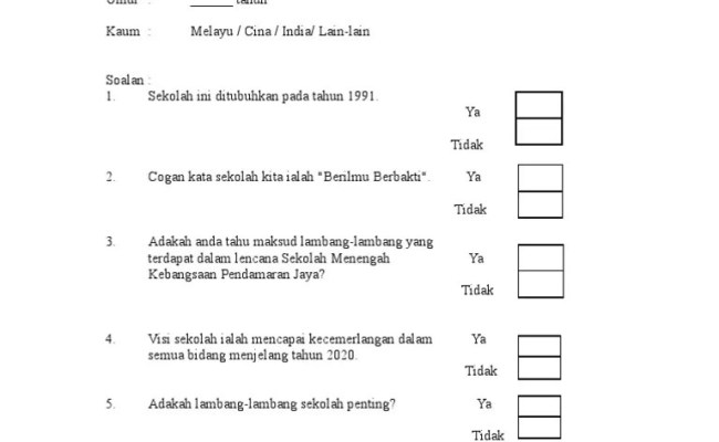 Merang, setiu dan kesan ke atas sosiobudaya pelancong serta . Trainees2013 Contoh Borang Temu Bual Pengajian Am Otosection