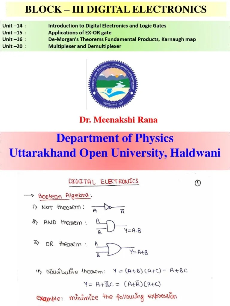 Unit 14,15,16,20 Digital Electronics By Dr. Meenakshi Rana | PDF
