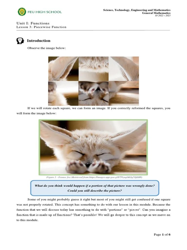 SG - Module 03 - PIECEWISE FUNCTIONS | Download Free PDF | Function (Mathematics) | Equations