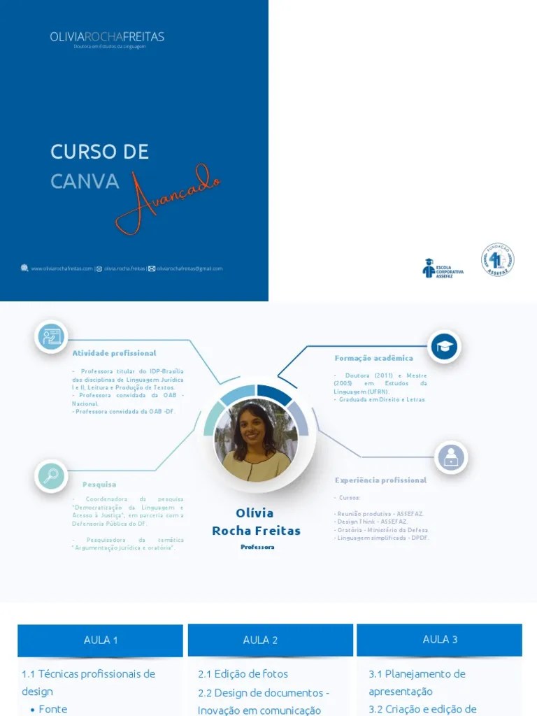 Canva Avançado Material Aula 1 | Download Grátis PDF | Esboço