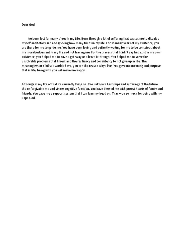 Letter to god