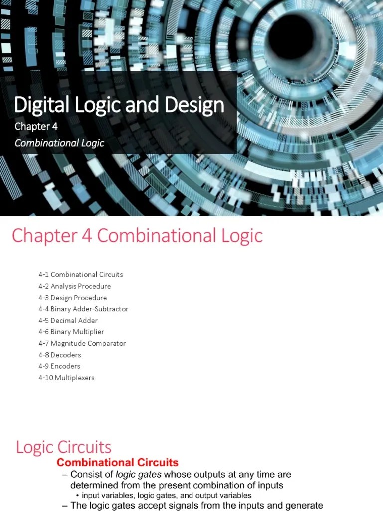 Chapter 4 Combinational Logic | PDF | Electrical Engineering | Computing