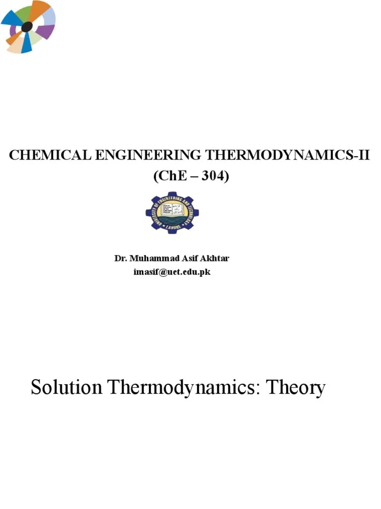 Solution Thermodynamics 2020 | PDF | Chemical Equilibrium | Physical ...