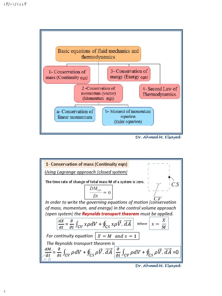 Lecture 3 - Fluid Dynamics - Mass Conservation | PDF