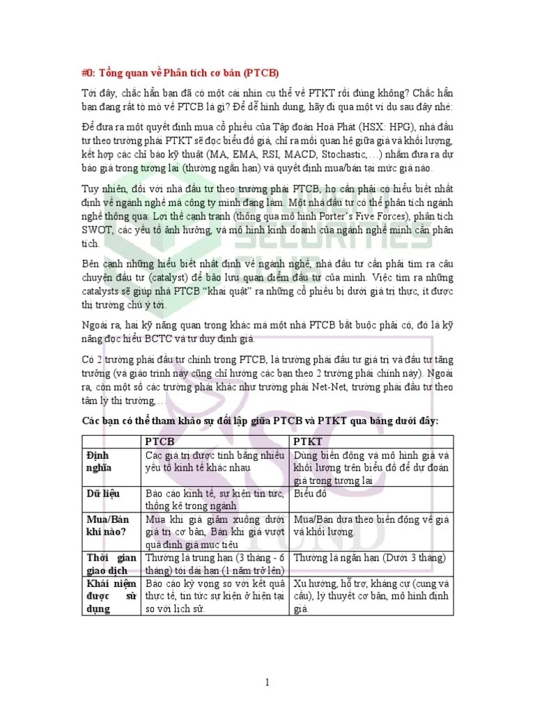 Phân Tích Cơ Bản Và Phân Tích Ngành | PDF