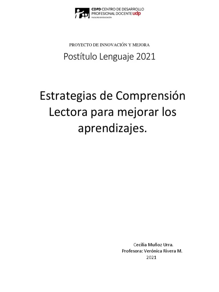 Estrategias De Comprensión Lectora Para Mejorar Los Aprendizajes | PDF | Comprensión Lectora ...