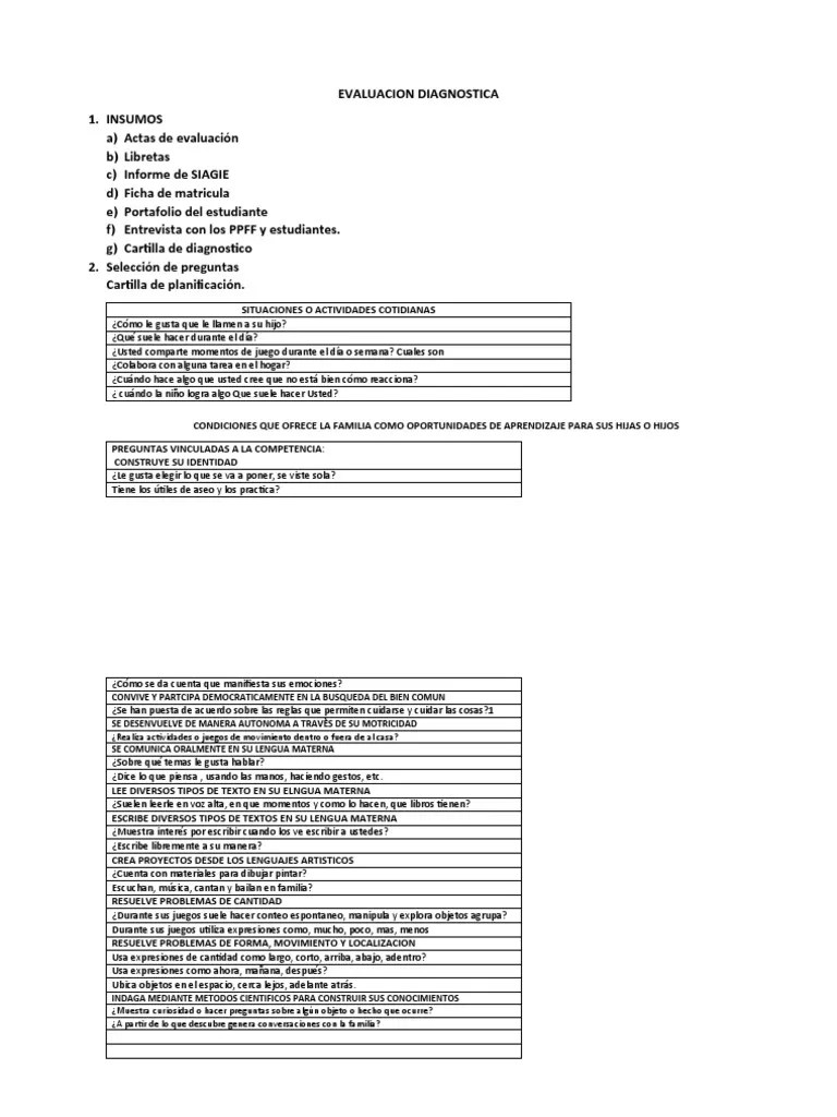 Evaluacion Diagnostica | PDF | Evaluación | Aprendizaje