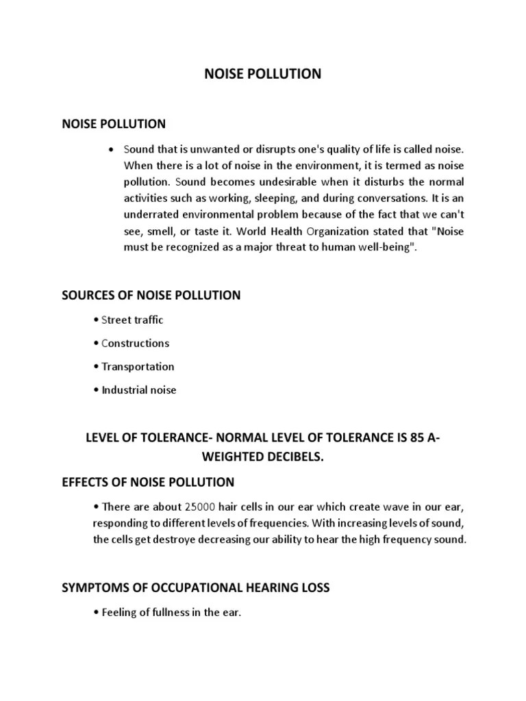 Noise Pollution | PDF | Pollution | Sound