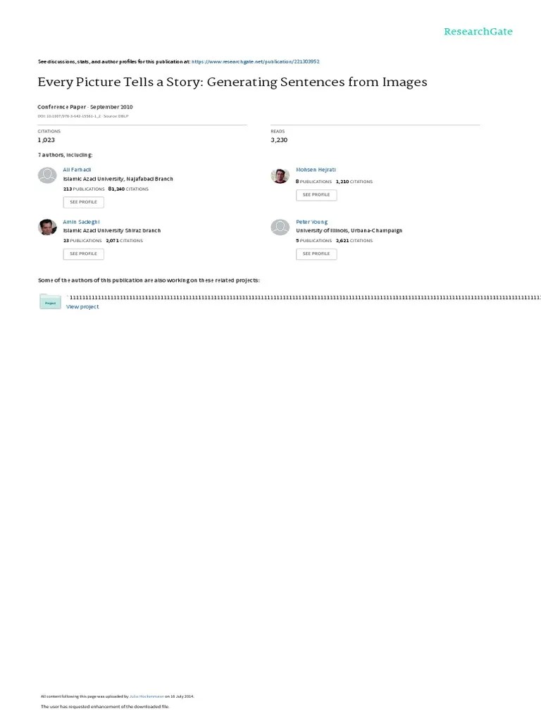 Every Picture Tells A Story Generating Sentences F | PDF | Word | Cognition