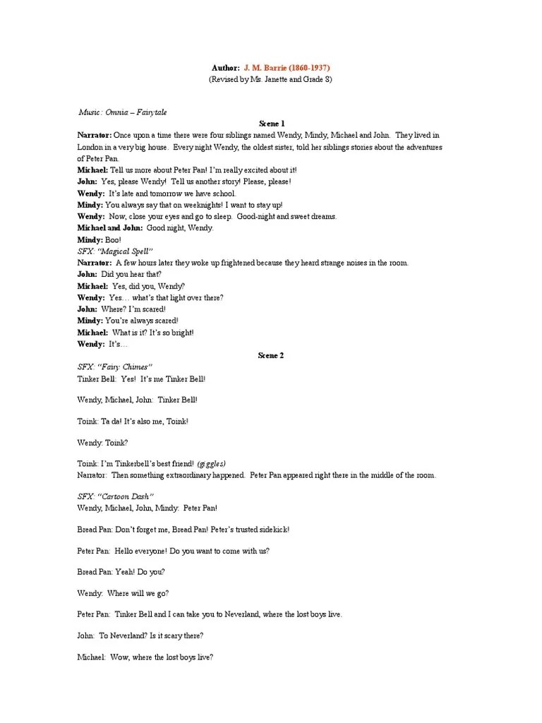 Script Peter Pan | PDF | Peter Pan | Lost Boys (Peter Pan)