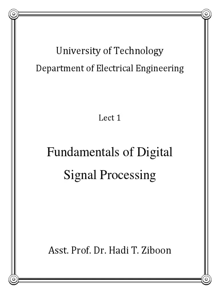 DSP Lectures | PDF | Digital Signal Processing | Sampling (Signal ...