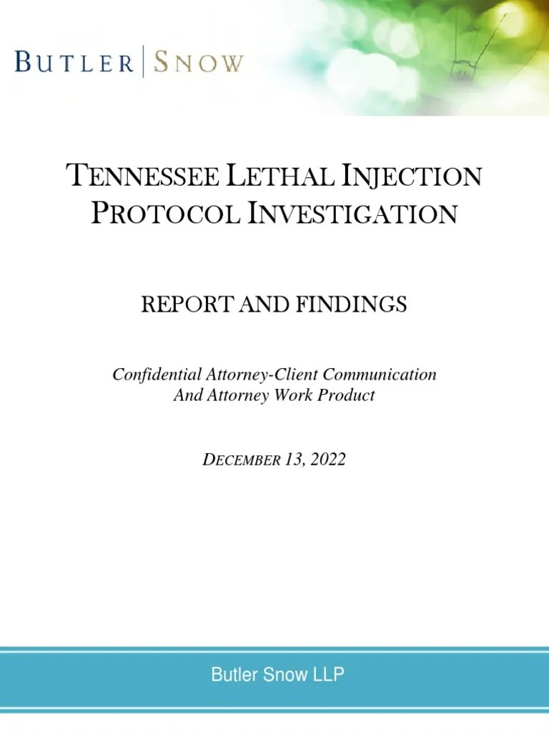 TN Lethal Injection Protocol Investigation Report And Findings 12-13-22 | Download Free PDF ...