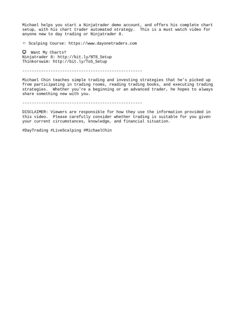 Ninjatrader 8 Tutorial 2020 (NinjaTrader Day Trading Setup, Indicators ...