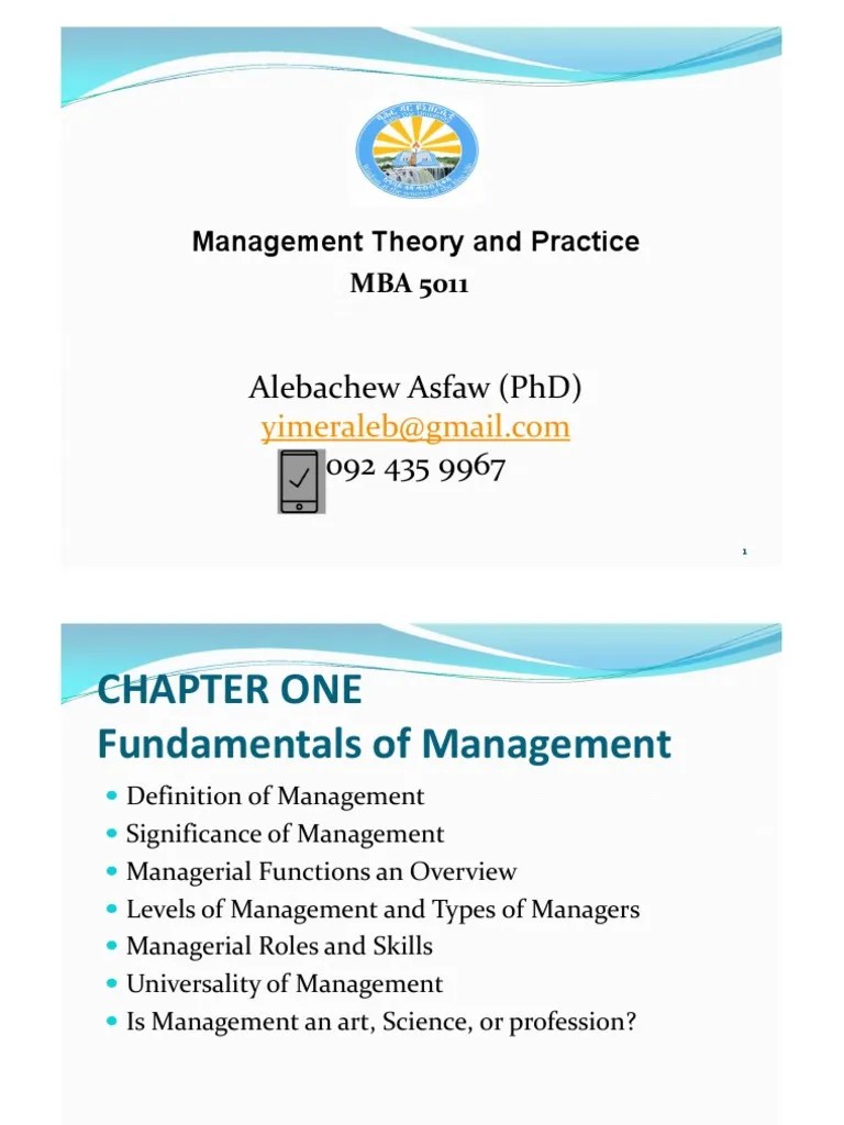 Chapter 1 - Fundamental Of Management | PDF | Business | Economies