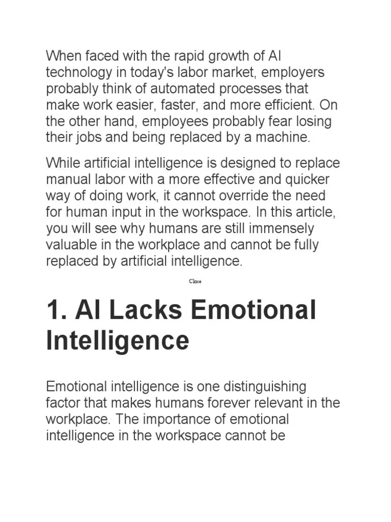 When Faced With The Rapid Growth Of AI Technology In Today | PDF ...