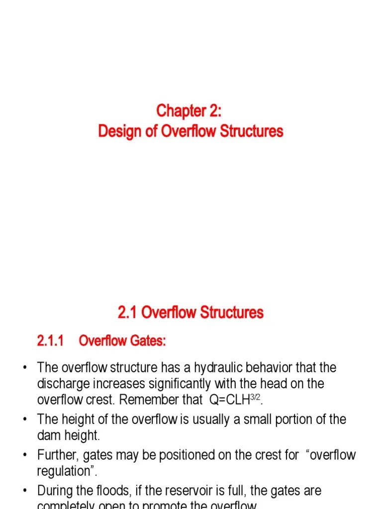 Design Of Overflow Structure | PDF | Spillway | Dam