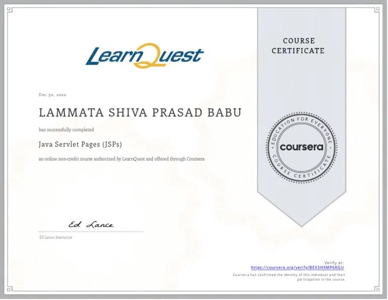 Java Servlet Pages (JSPs) Course Completion | PDF
