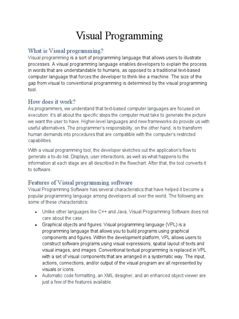 Visual Programming | Download Free PDF | Computer Programming ...