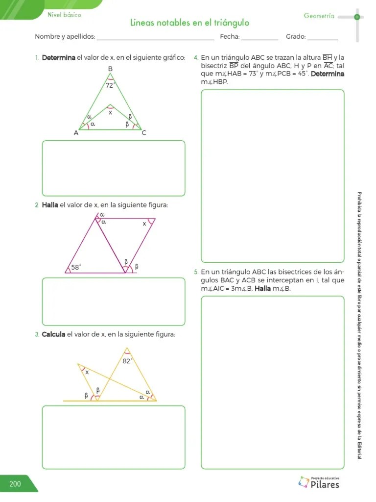 2do Lineas Notables En El Triángulo ALUMNO | PDF | Triángulo | Matemáticas
