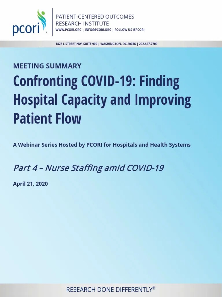 PCORI Confronting COVID 19 Webinar Series Part 4 Summary Report 042120 ...