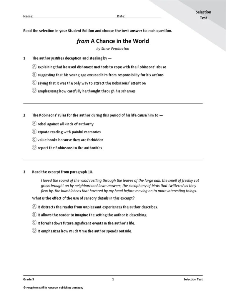 A Chance In The World | PDF
