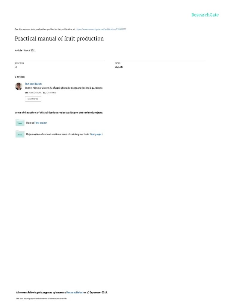 PRACTICALMANUAL | PDF | Fruit | Horticulture