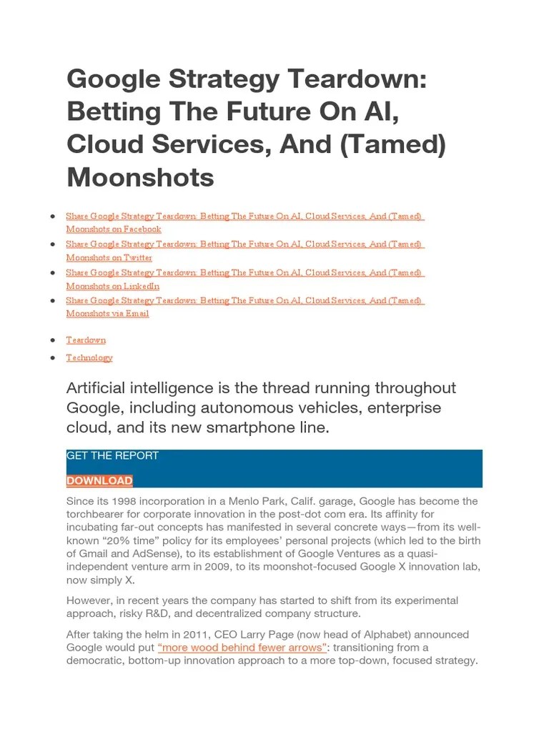 Google Strategy Teardown | Download Free PDF | Virtual Reality ...