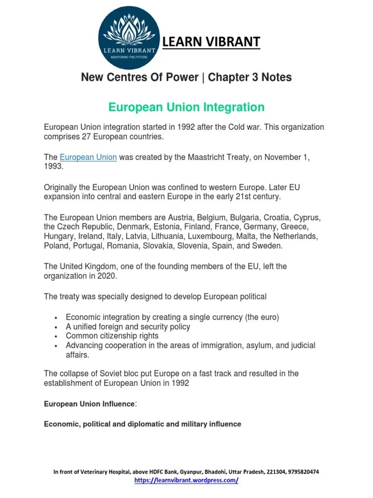 Class 12 Political Science Alternative Centres Of Power Term2 LEARN ...