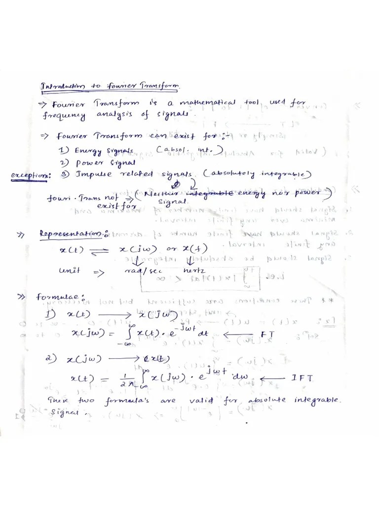 Fourier Transform Notes | PDF