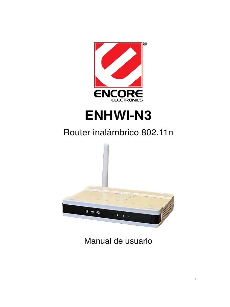 Manual De Usuario Router Inalámbrico 802.11n ENHWI-N3 De Encore ...