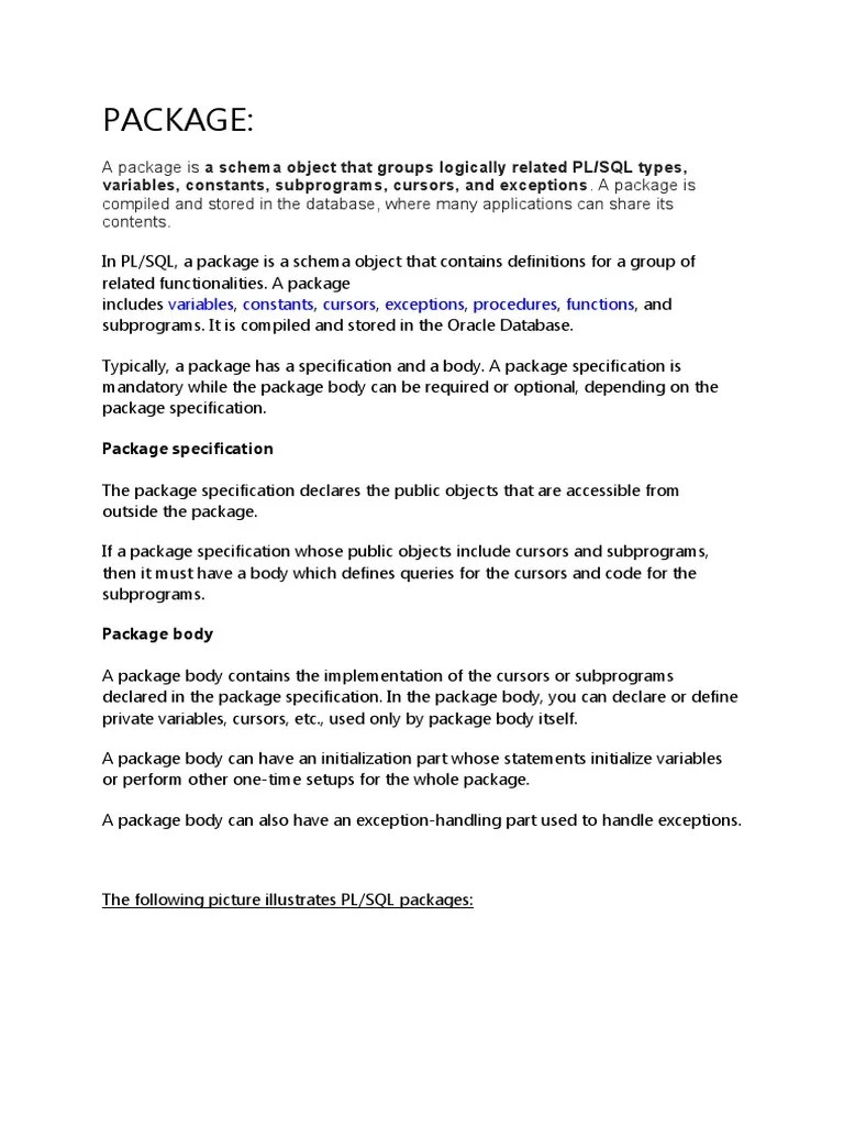 An In-Depth Look At PL/SQL Packages: Specifications, Bodies, And Uses ...