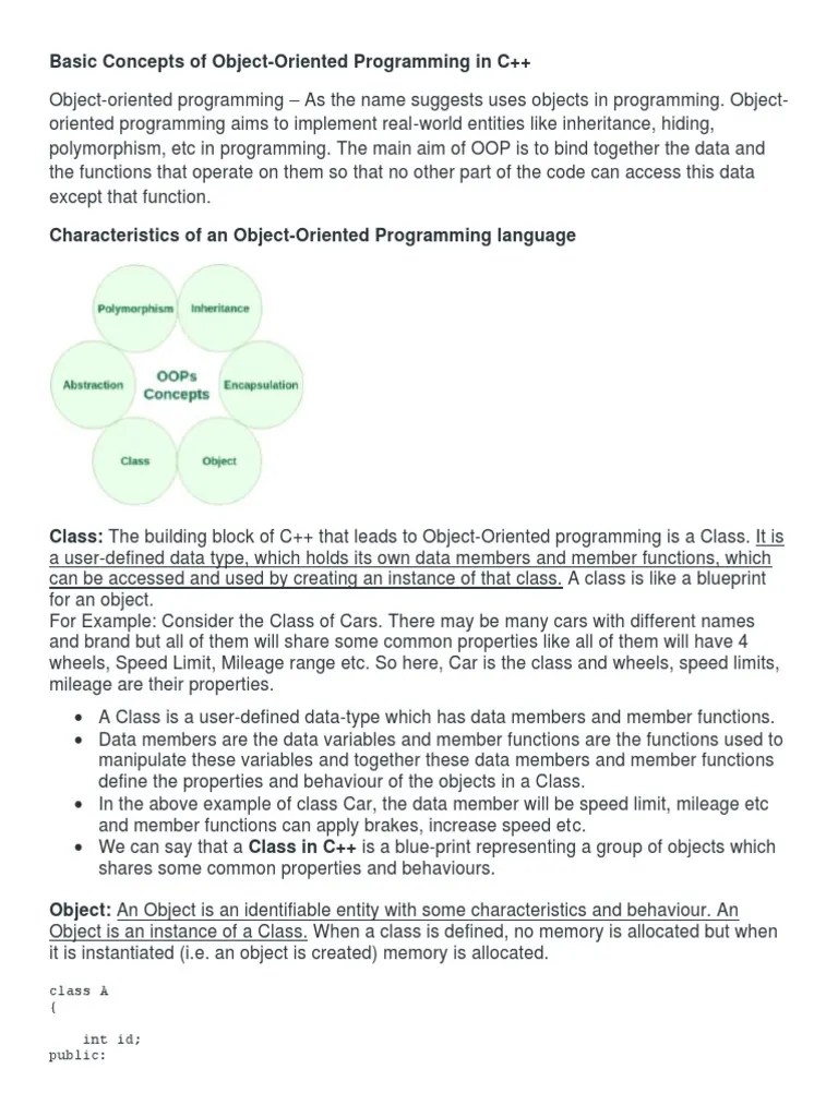 Unit-1.7 - Basic Concepts Of OOP In C++ | PDF | Inheritance (Object ...