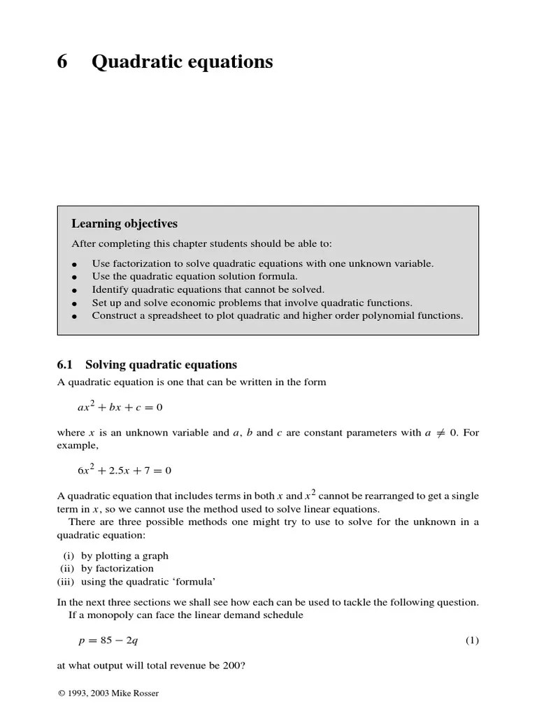 Quadratic Equations | PDF | Quadratic Equation | Equations