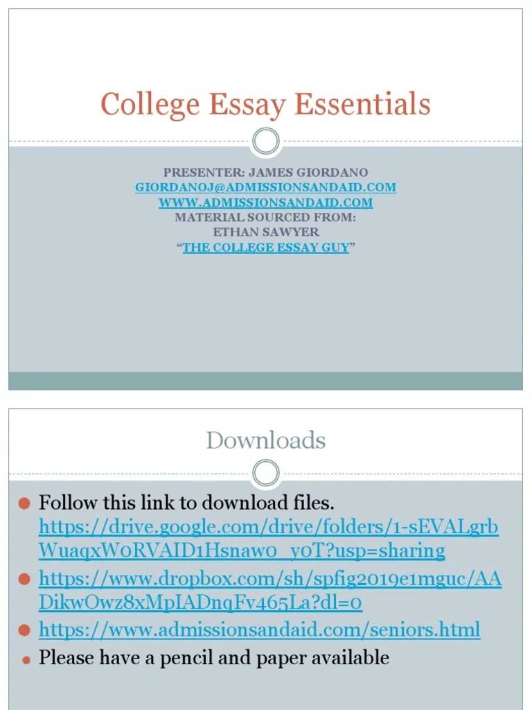 College Essay Essentials Final SJP 2024 | Download Free PDF | Essays | Feeling