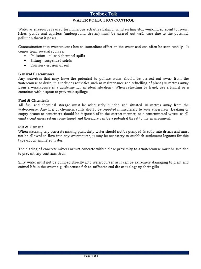 Water Pollution Control | PDF