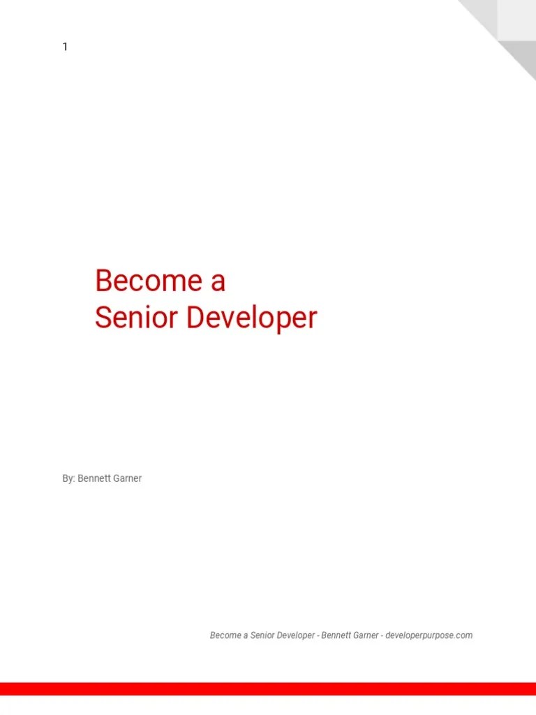 Become A Senior Developer | PDF | Programmer | Documentation