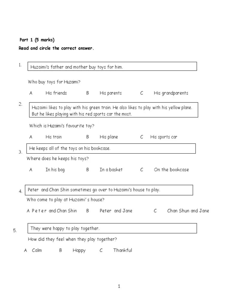 Year 3 English Paper 2022-2023 | PDF | Foods | Cuisine